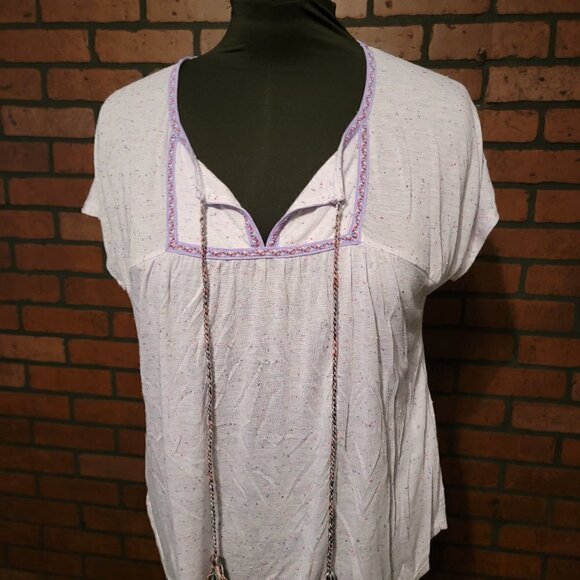 New direction womans peasant short sleev tshirt top - Picture 1 of 9